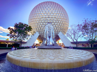 Spaceship Earth Entrance Fountain Landscape Wallpaper Allears Net