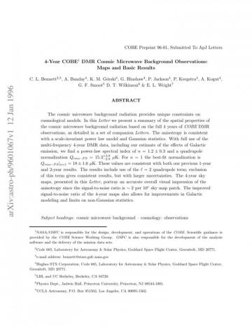 Pdf Four Year Cobe Dmr Cosmic Microwave Background Observations