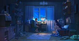 4k HD Two Young Anime Girls In Their Bedroom Wallpaper
