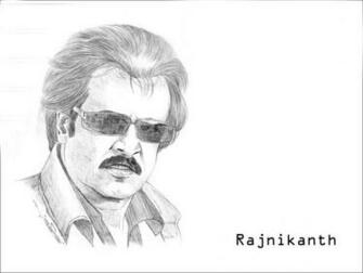 Rajinikanth Pencil Art Wallpaper Bollywood Actor Indian