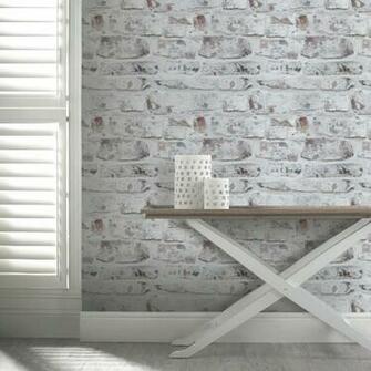 Arthouse Opera White Washed Brick Wallpaper
