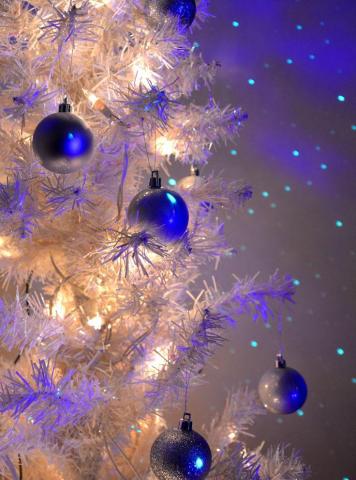 Cosmic Christmas Tree Lights Wallpaper