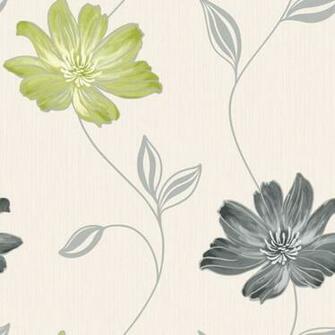 Wallpaper Muriva Emily Floral Black Cream