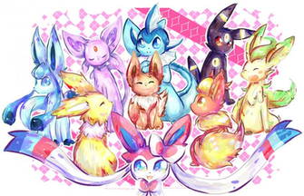 Smile Sylveon Umbreon Vaporeon Video Wallpaper Yellow