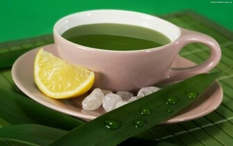 Green Leaves Tea Wallpaper Stock Photos