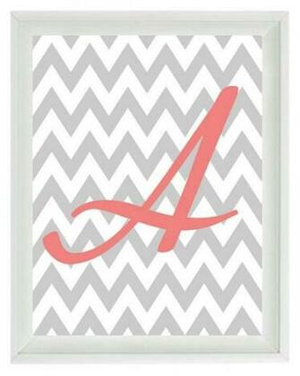 Chevron Initial Letter Art Print Girl Room Nursery Pink Gray Person