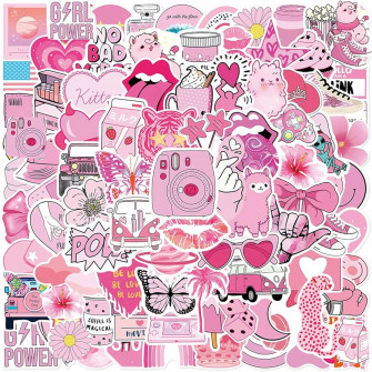 Amazon 100pcs Preppy Stickers Pink Cute Vinyl Aesthetic Fresh