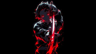 Tanjiro Kamado Wallpaper 4k Amoled Red Aesthetic 5k