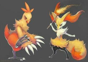Combusken And Braixen By Eldrige