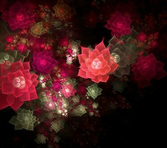 Abstract Flowers Red Flower Black White