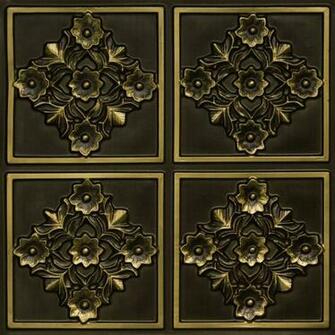 Faux Tin Ceiling Tile Glue Up X24 Antique Brass