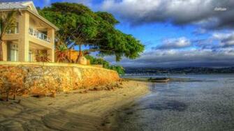 Lake Front Villa Wallpaper Nature