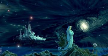 Floating City And Black Hole Fantasy Landscapes
