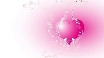 Pink Heart With White Vector Design HD Wallpaper