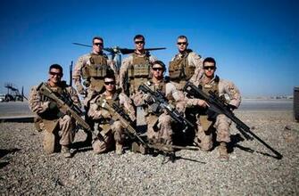 Group Photo Of United States Marine Corps Scout Snipers In Afghanistan