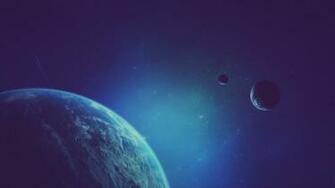 Dark Stars Planets Earth Shooting Star Blurred Wallpaper