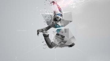 Abstract Cute Particles Dancer Jump Split Humor HDr