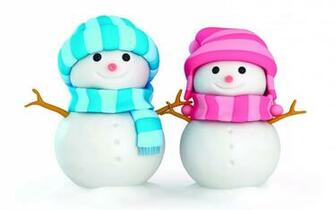 Cute Little Snowmans Wallpaper