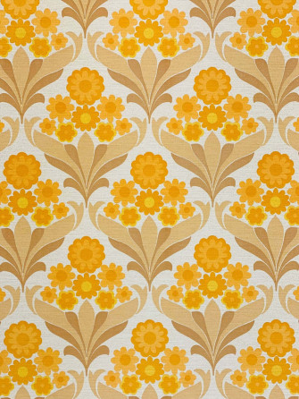 Hearts Abound In This Enchanting 70s Floral Design Wallpaper