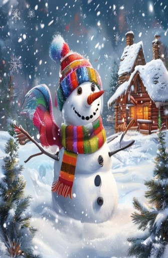 Winter Snowman Wallpaper