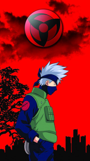 Kakashi Hatake Red Background Wallpaper Mobcup