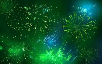 Cool Green Fireworks Computer Desktop Wallpaper Pictures