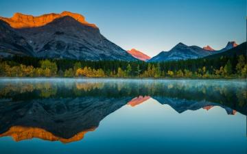 Nature Landscape Reflection Lake Fall Forest Mist Sunrise