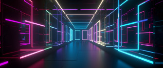 Neon Glowing Colorful Corridor 5k Wallpaper