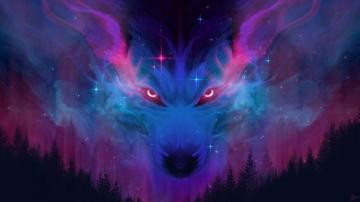 Cosmic Wolf HD Wallpaper