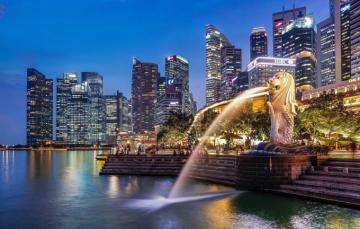 Wallpaper The City Singapore Fountain Merlion Park