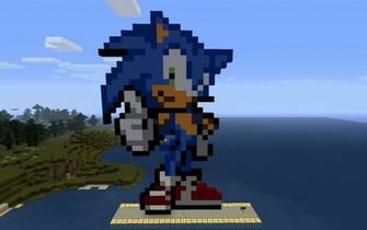 Sonic Pixel Art Minecraft HD Wallpaper Of