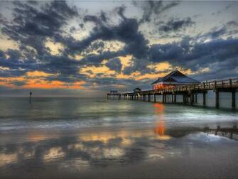 Sunset Pier Clearwater Florida Wallpaper HD