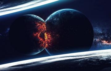 Wallpaper Planets Destruction Sci Fi Collision Image For