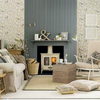 Touches And Feature Wallpaper Takes This Classic Country Style Living