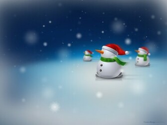 Flying Snowman Wallpaper