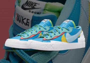 Kaws Sacai Nike Blazer Low Blue Dm7901 Sneakernews