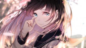 Desktop Wallpaper Cute Anime Girl School Dress Original HD