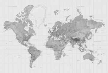 Black And White World Map Wallpaper Murals Wallpapered