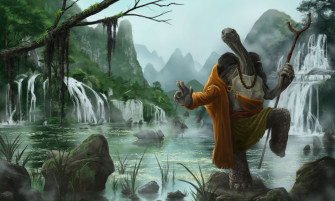Kung Fu Panda Turtle Warrior River Cartoon Fantasy