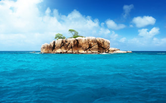 Rocky Island In The Ocean Wallpaper And Image