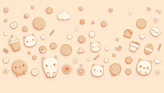 Kawaii Light Brown Wallpaper