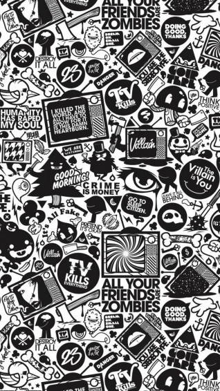 Black And White Cartoon Wallpaper Group