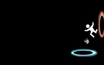 Portal Minimalistic Black Background Cakes Wallpaper Art