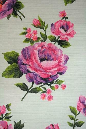 Wallpaper Vintage Vinyl 70s Floral