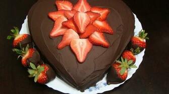 Love Flowers Chocolate Sweets Cake Wallpaper