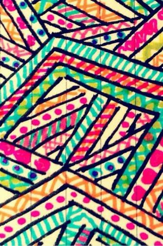 Hand Drawn Aztec Prints iPhone Wallpaper