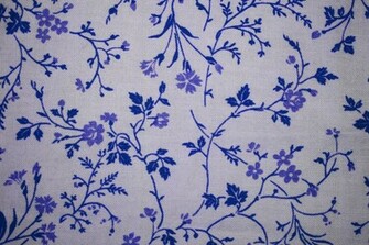 Blue On White Floral Print Fabric Texture High Resolution Photo