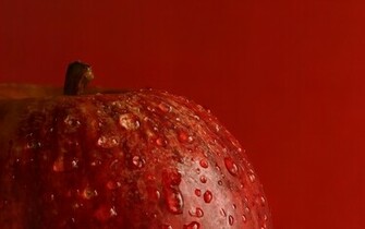 Wet Red Apple Wallpaper