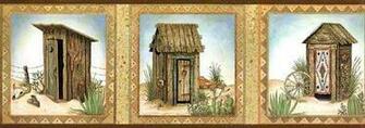 Southwestern Outhouse Wallpaper Border