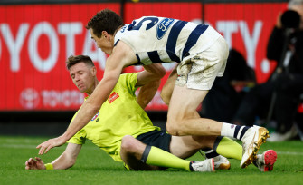 Afl News Jeremy Cameron Clash With Umpire In Goal